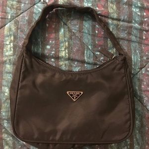 PRADA canvas mini tote black